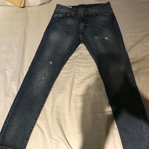 Levi's 512 Slim Taper - Mid Blue w/ Distressing - 32/32